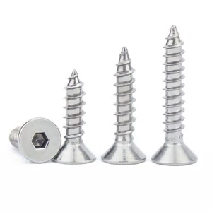 Hex Socket Countersunk Self Tapping Screws A2 Stainless Steel High Tensile M6 - Picture 1 of 5