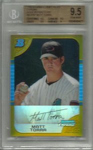 Matt Torra 2005 Bowman Chrome Gold Refractor #39/50 BGS 9.5 Gem Mint