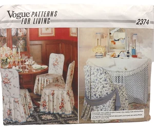 Vogue 2374 Ladder Back Folding Chair Seat Back Cushion Covers Sewing Pattern - Picture 1 of 5