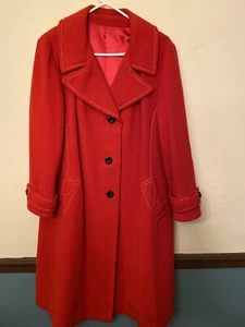 Vintage Union Made Women’s Embroidered Wool Coat Red No Size Or Care Tag EUC - Picture 1 of 3