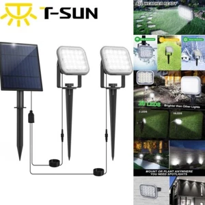 Solar Spot Lights LED Garden Outdoor Pathway Lawn Fence Lamp Spotlight Light US - Picture 1 of 7