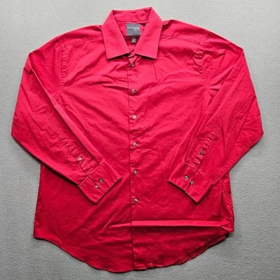 Camisa Madison Para Hombre Talla XL Roja Calce Ajustado Manga Larga Con Botones Foto 1 de 4
