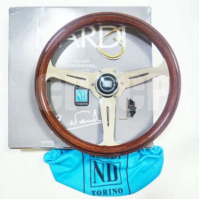 Volante NARDI Classic 360mm Madera Caoba con Acabado Cromo Plateado Foto 1 de 4