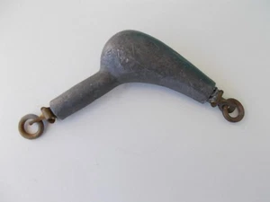 Peso de pesca de aguas profundas de agua salada de plomo vintage con pivotes de latón 1 libra 1 oz 6" L - Imagen 1 de 2