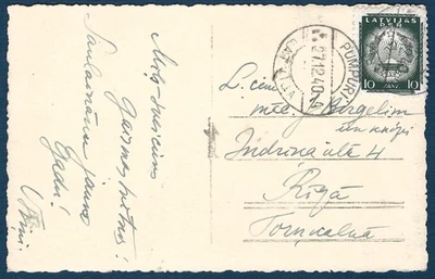 LATVIA: 1940 Real Picture Postcard from PUMPURI; Small Town - Image 1 of 2