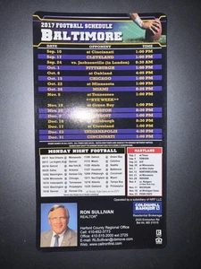2017 BALTIMORE RAVENS NFL FOOTBALL SCHEDULE MAGNET - COLDWELL BANKER R SULLIVAN - Picture 1 of 1