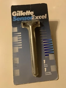 Original Gillette Sensor Excel Razor Metal Handle blade Shaver Made in USA 1993 - Picture 1 of 13