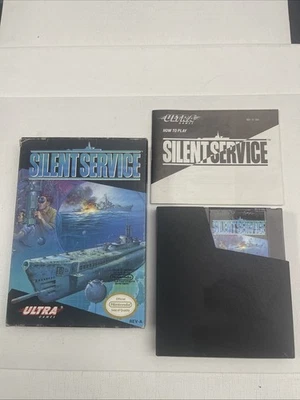 Silent Service for Nintendo NES Complete in Box with Manual Tested - Image 1 of 4