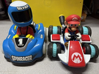 Ultra Spinracer R/C Car WO/Remote Lights Up & Spins+SUPER MARIO CAR USED RARE HF - Image 1 of 4