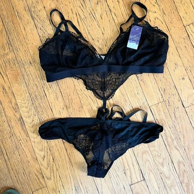 Lane Bryant CACIQUE Stretch Lace Hip Straps Embroidered Bodysuit BLACK 22/24 NWT - Image 1 of 4