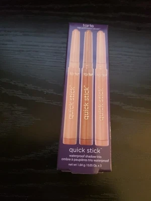 Tarte ~ Trío de sombras de ojos Quick Stick ~ Rosa cálida/Rosa suave/Bronce ~ 0,05 oz x 3 Foto 1 de 4