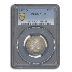 1897-O Barber Quarter AU-55 PCGS - Picture 1 of 3