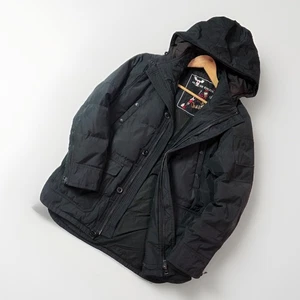 Moose Knuckles Canada Men’s Parka Jacket Size L – Black Hooded Winter Coat Down - Picture 1 of 11