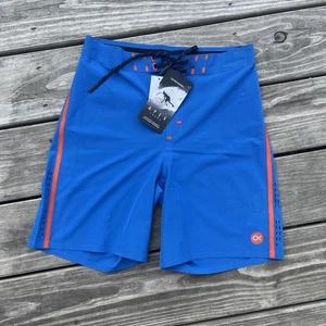NWT Outerknown Apex Trunks Board Shorts Kelly Slater Boys 14 Blue Surf $125 - Picture 1 of 14
