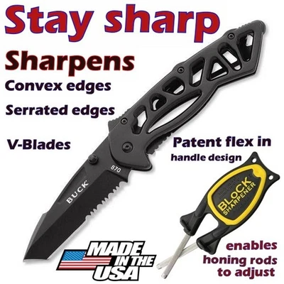 American made Knife Sharpener-Sharpens and Hones blades back to original edges. - Image 1 of 4
