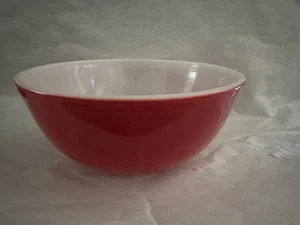 VINTAGE PYREX #404 4QT. RED BOWL, 10.25" X4.5" - Picture 1 of 5