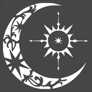 1- 8x8 inch Custom Cut Stencil, (TC-13) Moon Design - Picture 1 of 1