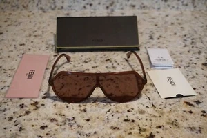 Fendi Hombre Gafas de Sol FF 0377/S 09Q0L Marco Marrón Gris Lentes - Imagen 1 de 7