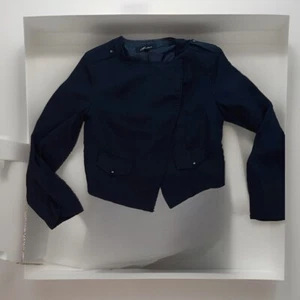 Vintage Monteau Women’s Full Zip Shoulder Pads Waist-length Small Blazer Long Sl - Picture 1 of 10