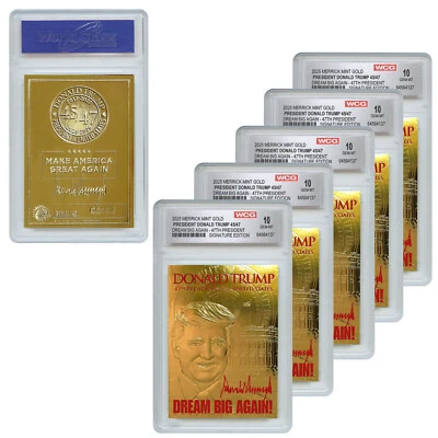 DONALD TRUMP 47th President 2025 SIGNATURE GOLD Card - Gem-Mint 10 **(QTY - 5)** - Image 1 of 4