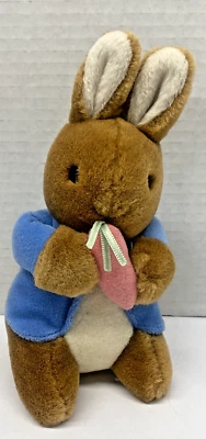 Beatrix Potter PETER RABBIT 8" Plush Stuffed Animal Toy EDEN holding carrot - Image 1 of 4