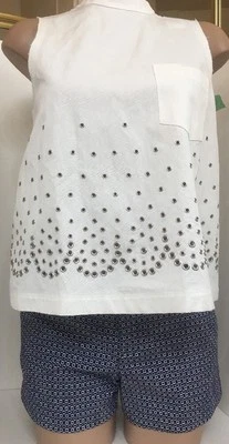 Joie Shorts Navy And White NWT $158 SIZE 0 - Image 1 of 4