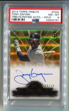 2014 Topps Tribute Tony Gwynn Gold Autograph SP # 9/15, San Diego Padres PSA 8