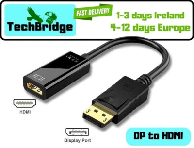 Display Port DP Male To HDMI Female cable Adapter Converter 4K HD 1080P HDTV PC - Bild 1 von 4