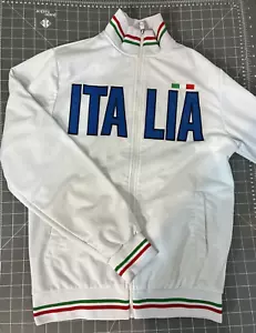 Unlimited Italia Jacket Men's Large White Track Sport Full Zip Size L - Picture 1 of 8