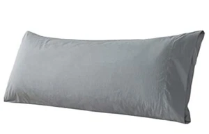 Body Pillow Cover Cotton Fabric, Long Pillow Case Breathable & 21" x 54" Grey - Picture 1 of 8