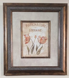Beautiful Custom Framed Floral Art Print by Loretta Linza Signed 20x18" - Foto 1 di 12