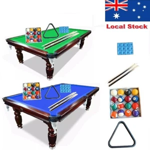 7FT Slate Pool Table Snooker Billiard Home Entertainment Game Walnut Frame AU - Picture 1 of 8