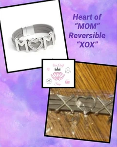Paparazzi ๐ Heart of Mom REVERSIBLE ๐ MOM ๐ Magnetic Silver Bracelet ๐ฅXOX๐ฅ - Picture 1 of 6