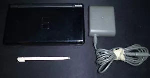 Sistema de consola Nintendo DS Lite negro tal como funciona GBA pantalla inferior sin pantalla - Imagen 1 de 4