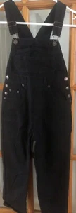 Vintage Jordache Y2K Black Jean Denim Bib Adjustable Overalls M 5/6 Girls - Picture 1 of 4