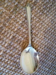 FIVE VINTAGE 'COMMUNITY' 'GEORGIAN' PATTERN SILVER PLATED DESSERT SPOONS. - Picture 1 of 5
