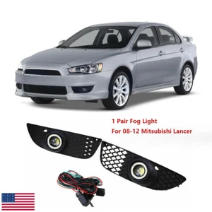NEW Fog Lights Lamp Bumper Driving Clear&Wiring Fits 2008-13 Mitsubishi Lancer - Picture 1 of 15