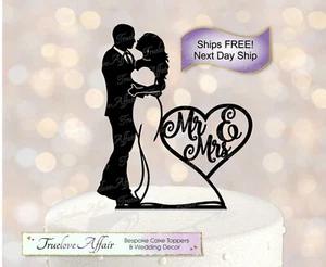 Hochzeitstorte Topper, Braut & Bräutigam Silhouette - Versand am nächsten Tag!  [TLA6rm] - Bild 1 von 1