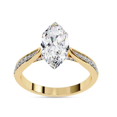 1.38 Ctw Lab Grown Diamond Solitaire Stackable Wedding Engagement Ring 18K Gold - Image 1 of 4