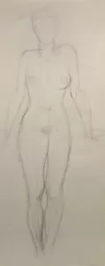 " Woman/Girl Study Nude/Nude 85 " Charcoal/Lead Study. zuschr..Sepp Wurster - Picture 1 of 2