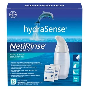 HydraSense NetiRinse 2-in-1 Nasal and Sinus Irrigation Kit 60 Count| EXP 2027/10 - Picture 1 of 9