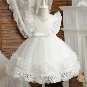 Flower Baby Girl 1st Birthday Christening Dress Flower Girl Dress - Picture 1 of 22