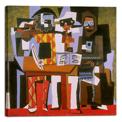 Arte de pared en lienzo Nous autres musiciens (Tres músicos), 1921 de Pablo Picasso Foto 1 de 4