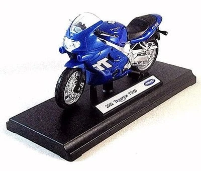 TRIUMPH TT600,2002 METALLIC BLUE WELLY 1/18 DIECAST MOTORCYCLE COLLECTOR'S MODEL - Image 1 of 4