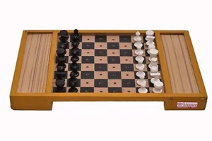 Chess in Braille for Blind Wooden Multicolored Large ADVANCE AND NEW DESIGN || - Picture 1 of 4
