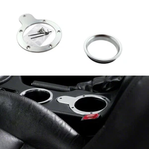(2pc) 01-04 MUSTANG CUP HOLDER PACKAGE SATIN SILVER - BEST LOOK - NO MAINTENANCE - Picture 1 of 1