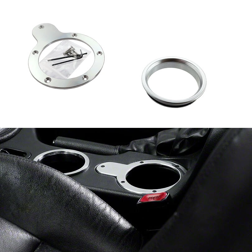 Fits (2pc) 01-04 MUSTANG CUP HOLDER PACKAGE SATIN SILVER - NO MAINTENANCE - Image 1 of 1