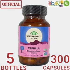 Triphala Organic India 5 BOX 300 caps Digestion Colon Immunity Support Fresh - Picture 1 of 7