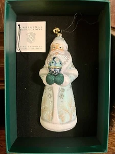 Reed & Barton europäisches Glas russisch blau Santa Weihnachtsschmuck in Box - Bild 1 von 8