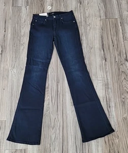 NWT - 7FAM 7 For All Mankind A Pocket Flare Dark Blue Jeans Sz 27 - Picture 1 of 5